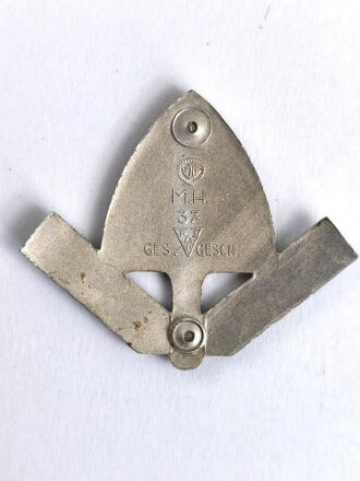 Reichsarbeitsdienst Mützenabzeichen , Aluminium lackiert, ohne Splinte