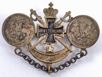 1.Weltkrieg, patriotisches, tragbares Abzeichen " Kriegsandenken" Breite 47mm