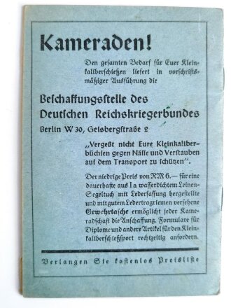 Deutscher Reichskriegerbund ( Kyffhäuserbund) e.V. "Mitgliedsbuch", datiert 1936 Frankfurt am Main