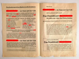 Bestellschein des Zentralverlags der NSDAP München, 4-seitig, DIN A4