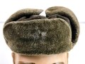 Russland, höchstwahrscheinlich 2.Weltkrieg, Pelzmütze,  getragenes Stück, geschwärzter Fundusstempel