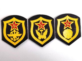 Russland UDSSR,  3 Stück Ärmelabzeichen Truppengattung
