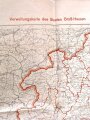 Deutschland nach 1945 "Verwaltungskarte des Staates "Groß-Hessen", datiert 11.1945, Maße: 114 x 84 cm, gebraucht