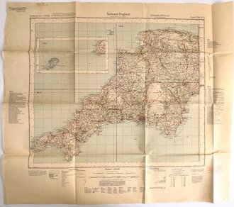 Militärorgeographische Objektkarte "Südwest-England" , Maße: 85 x 95,5 cm, datiert: 1940, gebraucht