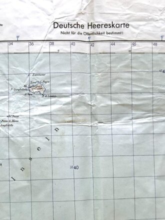 Deutsche Heereskarte "Pontinische Inseln" Italien, Maße: 70 x 79  cm, datiert: 1943, gebraucht