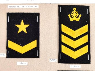 Russland UDSSR, Sammlung Marineabzeichen, auf Karton aufgetackert
