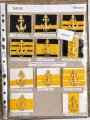 Russland UDSSR, Sammlung Abzeichen zum Thema Marine , 14 Seiten,  auf Karton aufgetackert