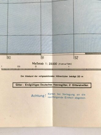 Deutsche Heereskarte "Genova" Italien, Maße: 51 x 44,5 cm, datiert: 1944, gebraucht