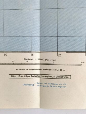 Deutsche Heereskarte "Genova" Italien, Maße: 50,5 x 44,5 cm, datiert: 1944, gebraucht