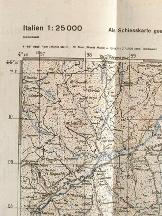 Deutsche Heereskarte "Frabosa Soprana" Italien,...