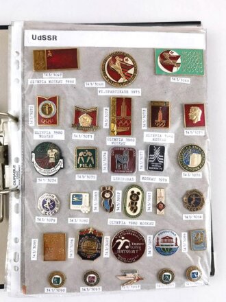 Russland UDSSR, Sammlung Metallabzeichen, 6 Seiten