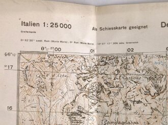 Deutsche Heereskarte "Val Tolva" Italien, Maße: 49 x 44,5 cm, datiert: 1944, gebraucht
