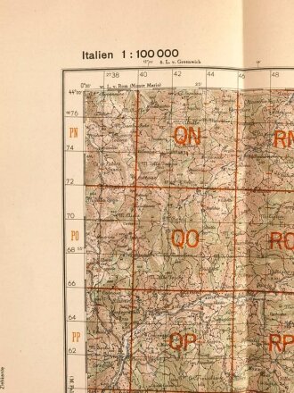 Truppenkarte "Mercato Saraceno" Italien, Maße: 55 x 69 cm, datiert: 1944, gebraucht