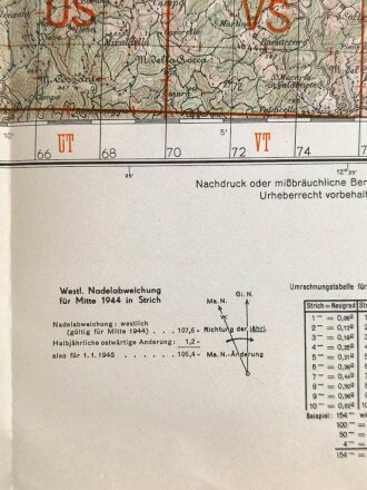 Truppenkarte "Mercato Saraceno" Italien, Maße: 55 x 69 cm, datiert: 1944, gebraucht