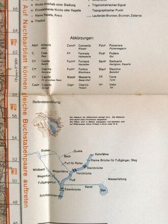 Truppenkarte "Mercato Saraceno" Italien, Maße: 55 x 69 cm, datiert: 1944, gebraucht