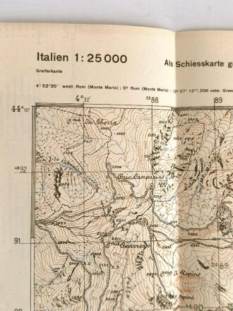 Deutsche Heereskarte "Tenda" Italien,...