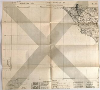 Deutsche Heereskarte "Tenda" Italien, Maße: 49 x 46 cm, datiert: 1944, gebraucht