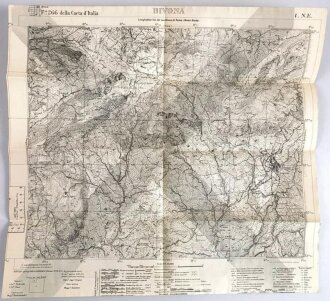 Deutsche Heereskarte "Tenda" Italien, Maße: 49 x 45,5 cm, datiert: 1944, gebraucht