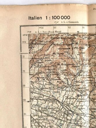 Truppenkarte "Firenze" Italien, Maße: 49 x 64 cm, datiert: 1943, gebraucht