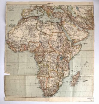 Landkarte Afrika, Maße: 67 x 58,5 cm, datiert: 1939/40, gebraucht