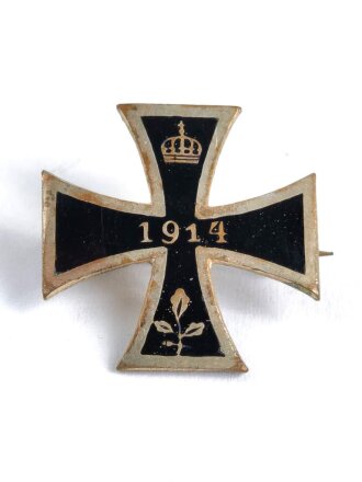 1.Weltkrieg, patriotischer Anstecker mit Eisernem Kreuz, Breite 19mm