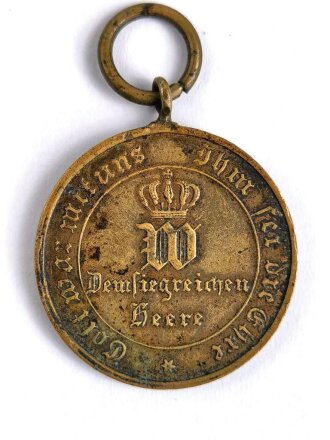 Preussen Kriegsdenkmünze 1870-1871 für Kämpfer aus Bronze, ohne Randinschrift