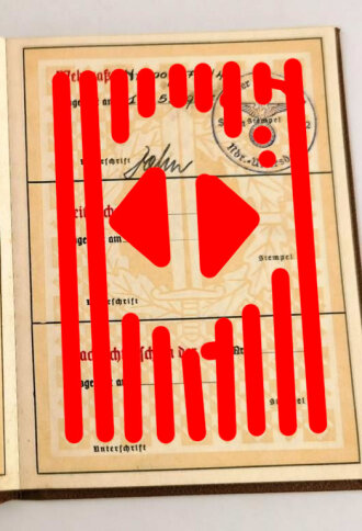Urkundenheft zum SA Sportabzeichen in bronze, ausgestellt bei SA Sturm 2/12 Allersdorf, 1939. Sehr guter Zustand