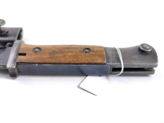 Seitengewehr M84/98 für K98 der Wehrmacht, getragenes , nummerngleiches Stück von "43 fnj"