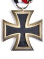 Eisernes Kreuz 2. Klasse 1939 am Band, ohne Hersteller, Hakenkreuz mit vollständiger Schwärzung