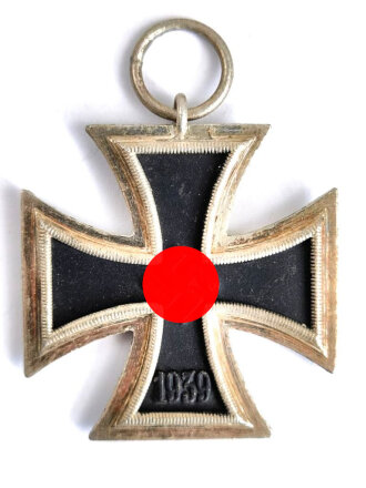 Eisernes Kreuz 2. Klasse 1939 ohne Hersteller, Hakenkreuz mit vollständiger Schwärzung, Zargen mit frostiger Erhaltung