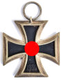 Eisernes Kreuz 2. Klasse 1939, Hersteller " 25 " im Bandring für " Arbeitsgemeinschaft der Graveur-, Gold- und Silberschmiedeinnungen, Hanau a. Main ", Hakenkreuz mit vollständiger Schwärzung