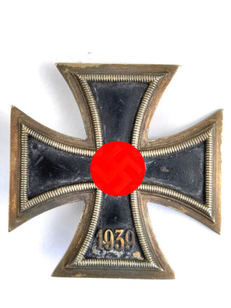 Eisernes Kreuz 1. Klasse 1939 ohne Hersteller, Hakenkreuz komplett berieben, nicht magnetisch