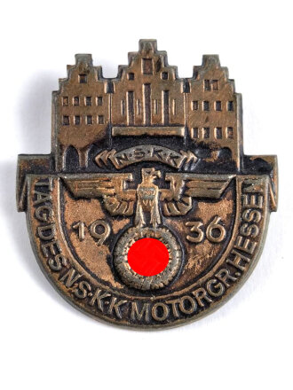 Blechabzeichen " Tag des NSKK Motorgruppe Hessen 1936 "