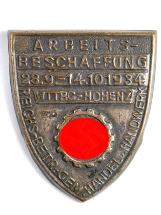 Blechabzeichen, Arbeitsbeschaffung 28.9. 14.10.1934 Württemberg, Hohenzollern