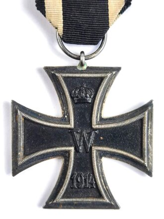 1. Weltkrieg, Eisernes Kreuz 2. Klasse 1914 am Band, mit Hersteller " S " im Bandring