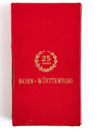 Baden Württemberg, Feuerwehr Ehrenzeichen für 25 Jahre im Etui und Bandspange
