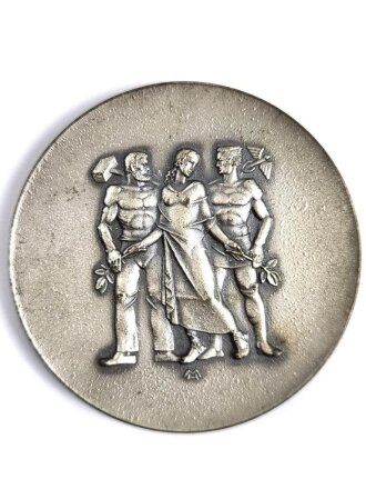 III.Reich, Nicht tragbare Medaille " Für Langjährige Mitarbeit im Dienste der Pfälzischen Wirtschaft " Durchmesser 81 mm