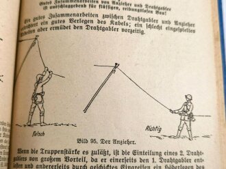 "Nachrichtenverbindungsdienst (fernsprech-, Blink- und Signaldienst) nebst Meldehund- und Breiftaubendienst", 200 Seiten, 1941, gebraucht, DIN A5