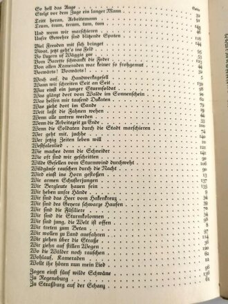 "Uns geht die Sonne nicht unter - Lieder der Hitler Jugend", 289 Seiten, 1934,  gebraucht, guter Zustand