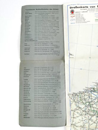 Der Deutsche Automobile Club (DDAC) Strassenkarte von Deutschland Mitgliederausgabe Nord 1941, Maße: 87,5 x 123 cm