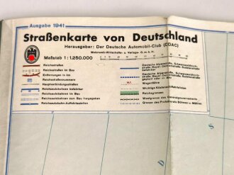 Der Deutsche Automobile Club (DDAC) Strassenkarte von Deutschland Mitgliederausgabe Nord 1941, Maße: 87,5 x 123 cm