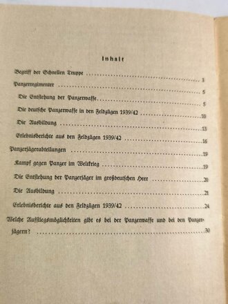 "Schnelle Truppen" Teil I Panzer und Panzerjäger , aus der Reihe "Waffenhefte des Heeres", 31 Seiten, DIN A5