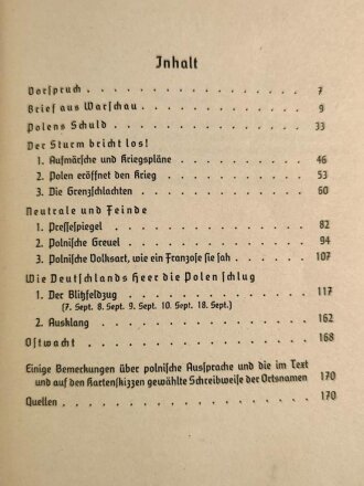 "Deutscher Siegeszug in Polen", 170 Seiten, stark gebraucht, DIN A5