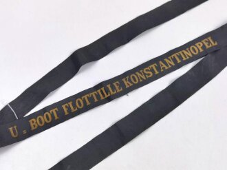 Kaiserliche Marine, Mützenband " U Boot Flottille Konstantinopel" Gesamtlänge 138cm