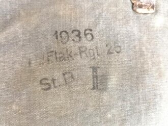 Luftwaffe Brotbeutel, stark getragenes Kammerstück des Flak Regiment 25