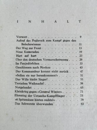 "Über der Ostfront" Als deutscher Kriegsberichter bei dem Kampffliegerverband der kroatischen Legion. Schutzumschlag / Einband defekt