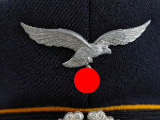 Luftwaffe, Schirmmütze für Mannschaften fliegendes Personal, getragenes Stück, Kopfgrösse 58