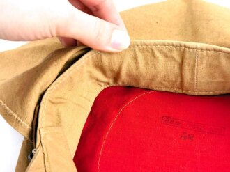 Luftwaffe Tropenschirmmütze , sogenannte "Hermann Meyer Mütze". Getragenes Stück , die Effekten original vernäht, Kopfgrösse 58