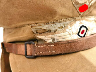 Luftwaffe Tropenschirmmütze , sogenannte "Hermann Meyer Mütze". Getragenes Stück , die Effekten original vernäht, Kopfgrösse 58