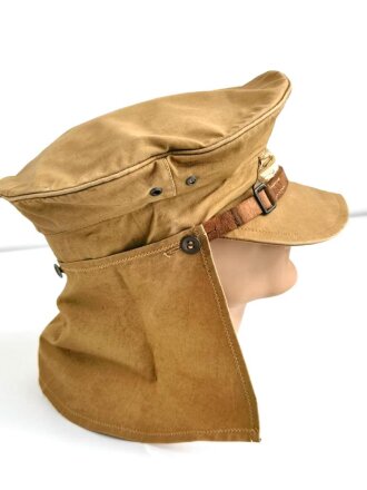 Luftwaffe Tropenschirmmütze , sogenannte "Hermann Meyer Mütze". Getragenes Stück , die Effekten original vernäht, Kopfgrösse 58